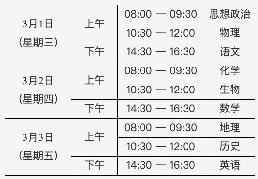 北京：2023年第一次普通高中学考合格考3月1日开考