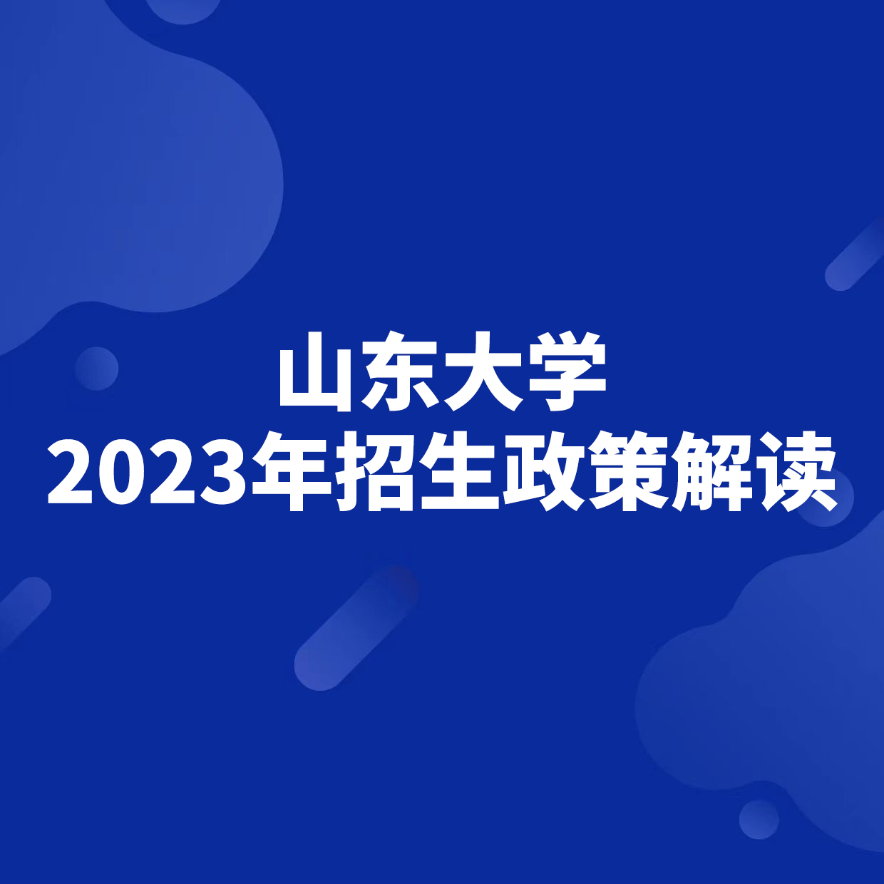 山东大学2023年本科招生政策解读