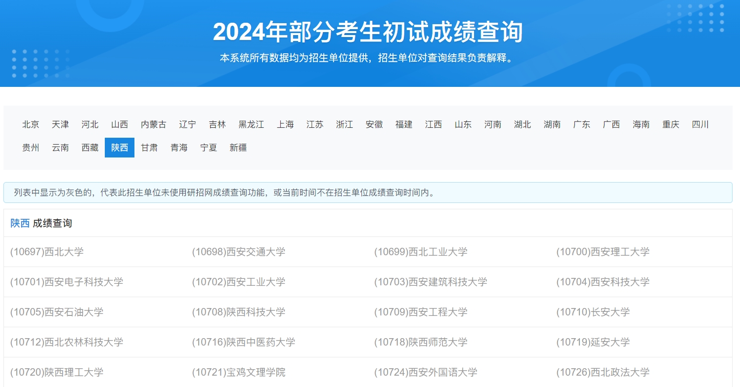 西安石油大学2024年考研初试成绩查询入口